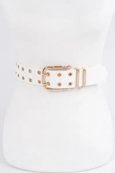 Fashnzfab Faux Leather Belt In White