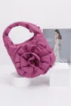 Fashnzfab Faux Leather Big Flower Handle Bag In Pink
