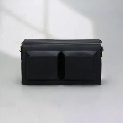 Fashnzfab Faux Leather Box Crossbody Bag In Black