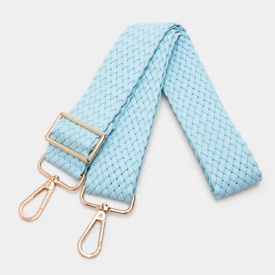 Fashnzfab Faux Leather Braided Bag Strap In Blue