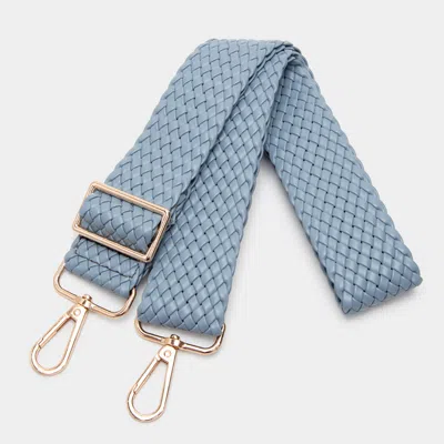 Fashnzfab Faux Leather Braided Bag Strap In Gray