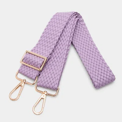 Fashnzfab Faux Leather Braided Bag Strap In Purple