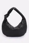 Fashnzfab Faux Leather Braided Big Hobo Bag In Black