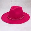 Fashnzfab Faux Leather Braided Chain Band Pointed Fedora Hat In Multi