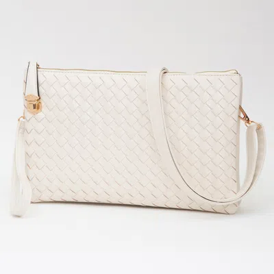Fashnzfab Faux Leather Braided Crossbody Bag In Multi