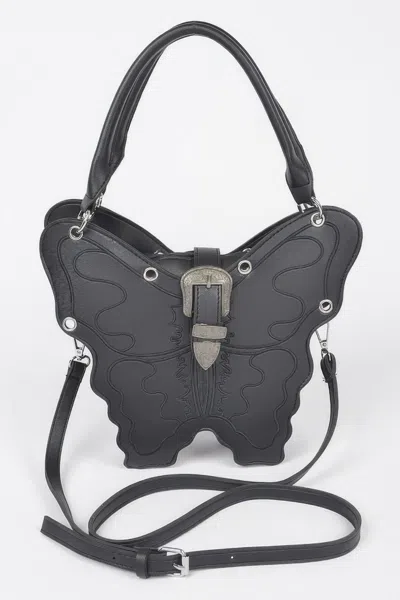 Fashnzfab Faux Leather Butterfly Bag In Grey