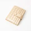 Fashnzfab Faux Leather Classic Woven Card Holder Wallet In Gold