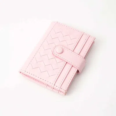 Fashnzfab Faux Leather Classic Woven Card Holder Wallet In Multi