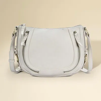 Fashnzfab Faux Leather Compact Crossbody Bag In White
