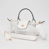 Fashnzfab Faux Leather Compact Transparent Top Handle Crossbody Bag In Multi