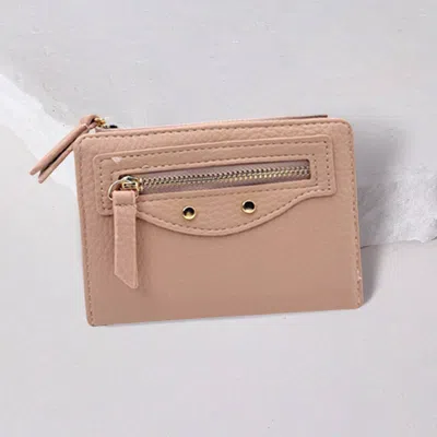 Fashnzfab Faux Leather Compact Wallet In Pink