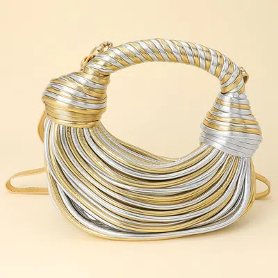 Fashnzfab Faux Leather Contemporary Sculpted Shoulder Handbag In Multi