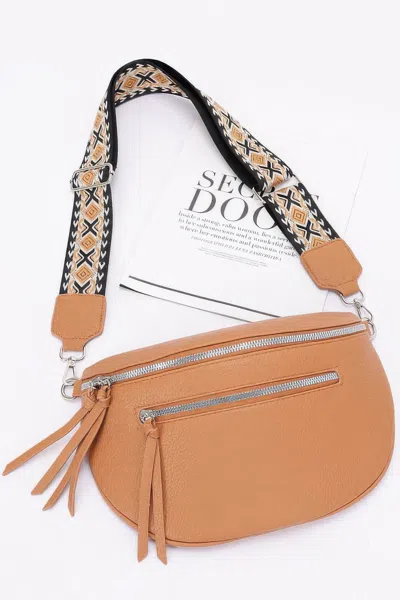Fashnzfab Faux Leather Crossbody Bag Belt In Brown