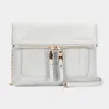 Fashnzfab Faux Leather Crossbody Bag In Gray