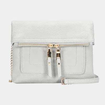 Fashnzfab Faux Leather Crossbody Bag In Gray