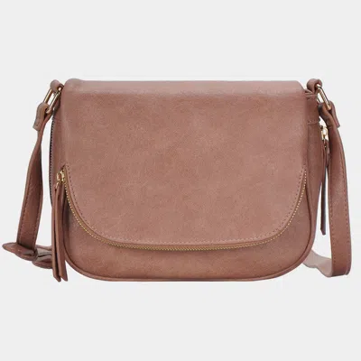 Fashnzfab Faux Leather Crossbody Bag In Pink
