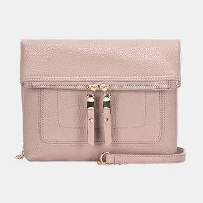 Fashnzfab Faux Leather Crossbody Bag In Pink