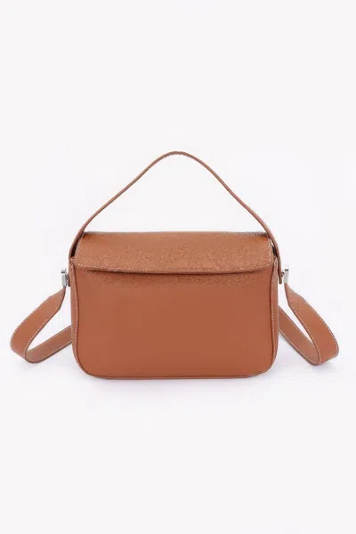 Fashnzfab Faux Leather Crossbody Handle Bag In Brown