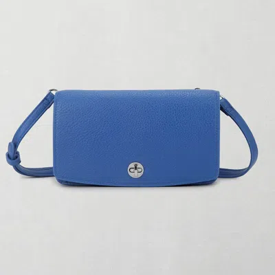 Fashnzfab Faux Leather Crossbody Wallet Bag In Blue