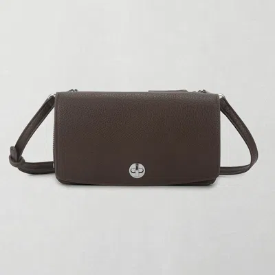 Fashnzfab Faux Leather Crossbody Wallet Bag In Brown