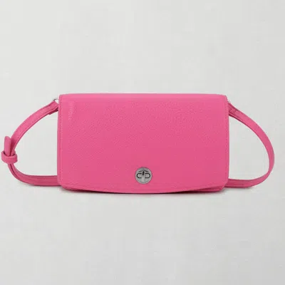 Fashnzfab Faux Leather Crossbody Wallet Bag In Pink