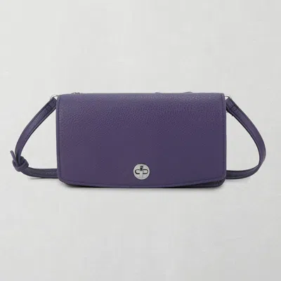 Fashnzfab Faux Leather Crossbody Wallet Bag In Purple