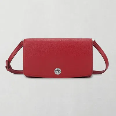 Fashnzfab Faux Leather Crossbody Wallet Bag In Red