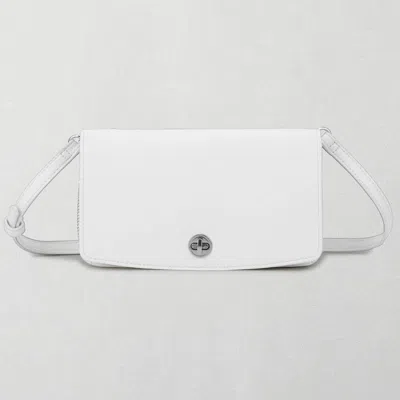 Fashnzfab Faux Leather Crossbody Wallet Bag In White
