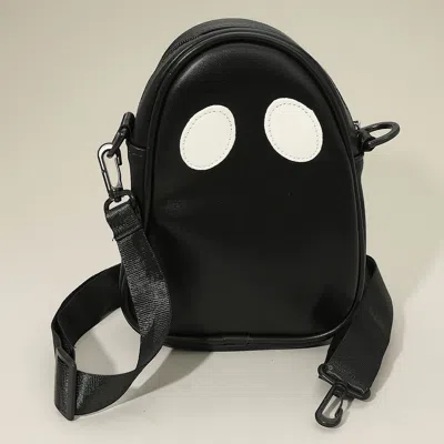 Fashnzfab Faux Leather Cute Spooky Halloween Ghost Crossbody Bag In Black
