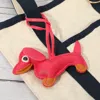 Fashnzfab Faux Leather Dachshund Dog Bag Charm In Pink