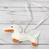 Fashnzfab Faux Leather Dachshund Dog Bag Charm In White