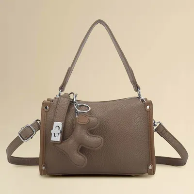 Fashnzfab Faux Leather Dog Bag Charm Mini Shoulder Crossbody Bag In Green