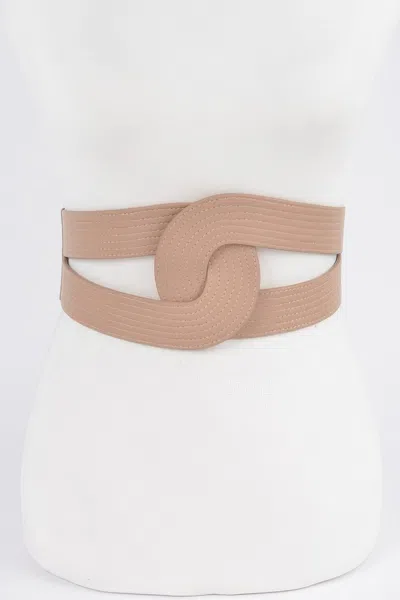 Fashnzfab Faux Leather Elastic Belt In Pink