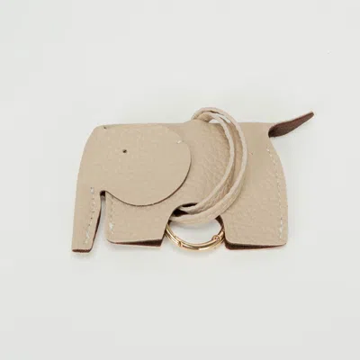 Fashnzfab Faux Leather Elephant Keychain Bag Charm In Brown