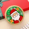 Fashnzfab Faux Leather Embossed Santaclaus Portable Disc Jewelry Box In Red