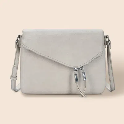 Fashnzfab Faux Leather Envelope Crossbody Bag In Gray