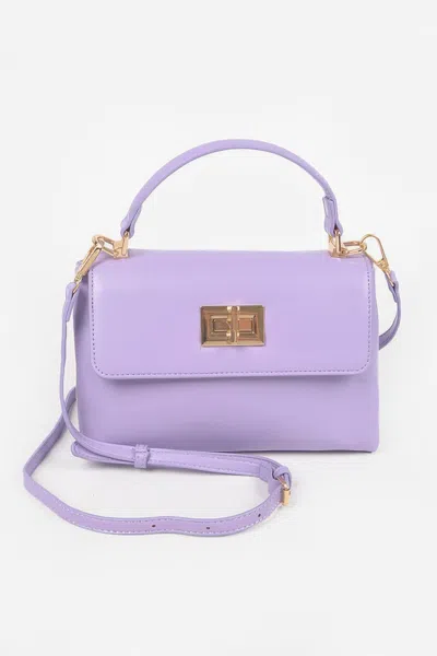 Fashnzfab Faux Leather Flap Bag In Purple