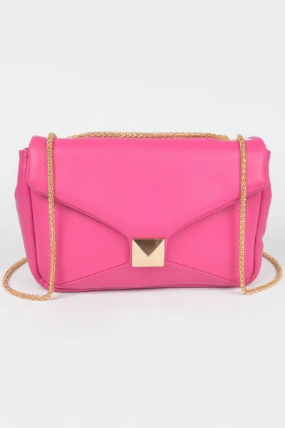 Fashnzfab Faux Leather Flap Crossbody Bag In Red