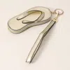 Fashnzfab Faux Leather Flip-flop Mini Wristlet Keychain / Bag Charm / Coin Purse In Gold