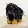 Fashnzfab Faux Leather Fringe Dog Crossbody Handbag In Black