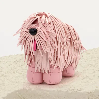 Fashnzfab Faux Leather Fringe Dog Crossbody Handbag In Pink