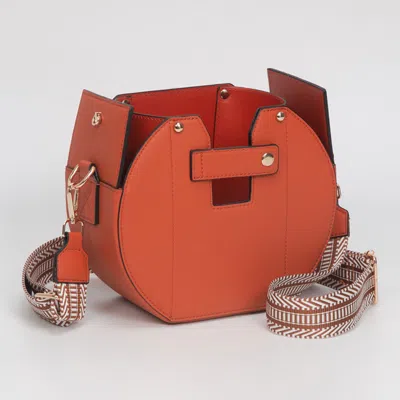 Fashnzfab Faux Leather Functional Tumbler Crossbody Bucket Bag In Multi
