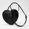 Fashnzfab Faux Leather Heart Shaped Crossbody Bag In Black