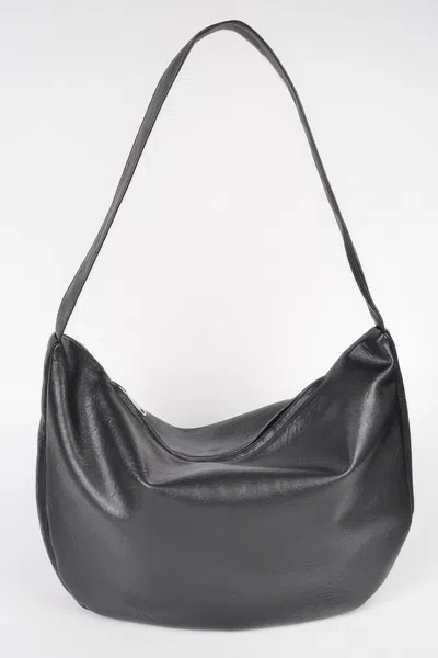 Fashnzfab Faux Leather Hobo Bag In Black