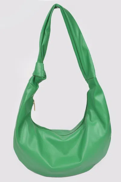 Fashnzfab Faux Leather Hobo Bag In Green