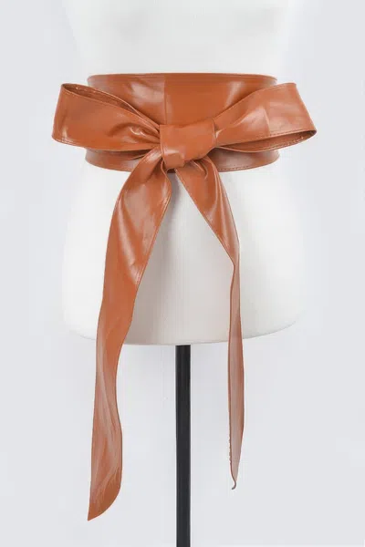 Fashnzfab Faux Leather Kimono Belt In Green