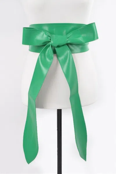 Fashnzfab Faux Leather Kimono Belt In Green