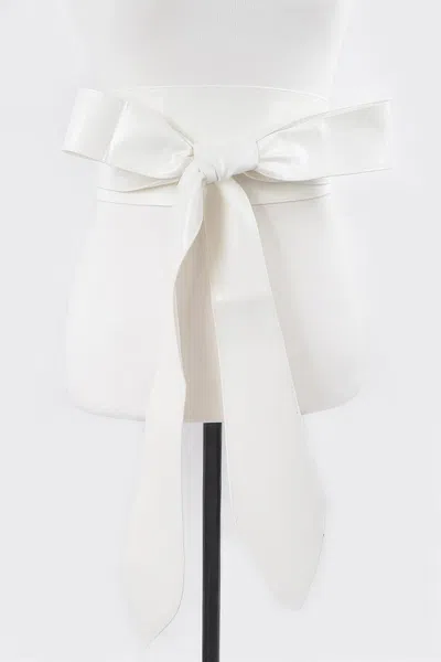 Fashnzfab Faux Leather Kimono Belt In Orange