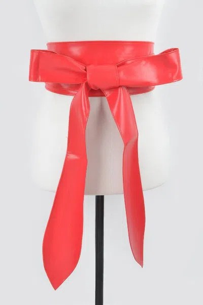 Fashnzfab Faux Leather Kimono Belt In Orange