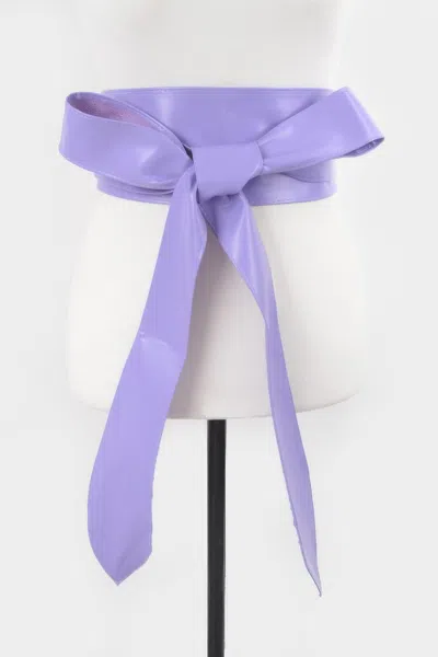 Fashnzfab Faux Leather Kimono Belt In Purple